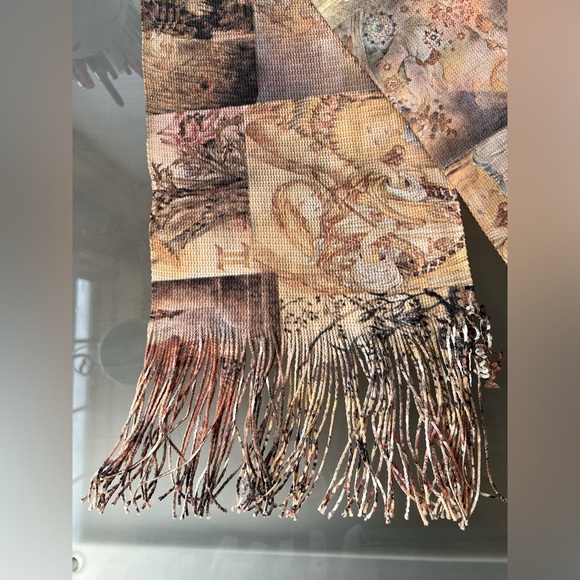 🧚NWOT Etherial Fairy Vintage Sulamith Wülfing Rare Unique Fringed Scarf 7”x 51 - Picture 11 of 17